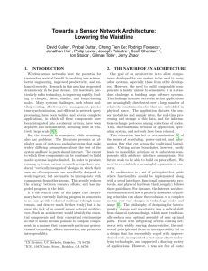 Towards a Sensor Network Architecture