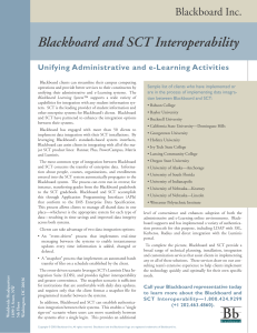 Blackboard and SCT Interoperability