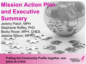 Mission Action Plan - Susan G. Komen for the Cure