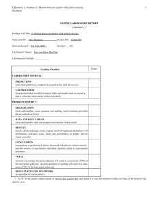 SAMPLE LABORATORY REPORT