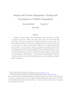 Search with Private Information: Sorting and Convergence to Perfect
