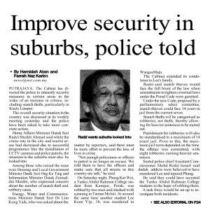 Improve security in suburbs, police told