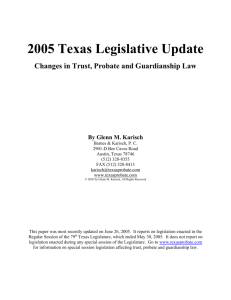 2005 Texas Legislative Update