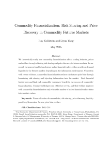 Commodity Financialization: Risk Sharing and Price Discovery in