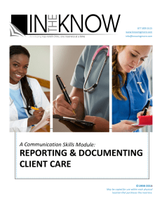 reporting & documenting client care