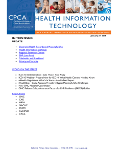 January 29, 2014 HIT Newsletter - California Primary Care Association