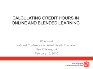 calculating credit hours in online and blended learning