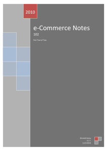 e-Commerce Notes