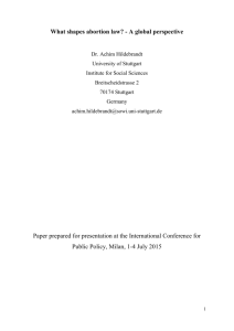 What shapes abortion law? - International Conference on Public Policy
