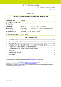 The use of the enforcement management model in ONR