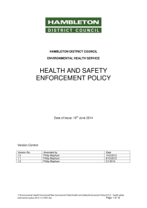 health and safety enforcement policy