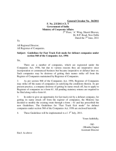 General Circular No: 36/2011 - Ministry Of Corporate Affairs
