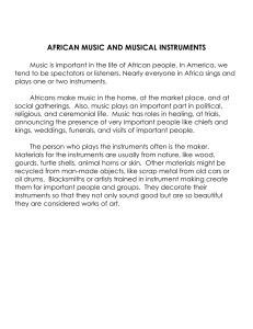 AFRICAN MUSIC AND MUSICAL INSTRUMENTS