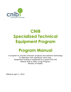 CNIB Specialized Technical Equipment Program