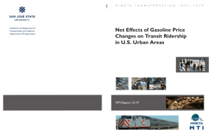 net effects of gasoline price changes on transit ridership in us urban