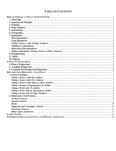 TABLE OF CONTENTS - Saint Mary's University