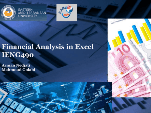 Financial Analysis in Excel IENG490