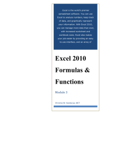 Excel 2010 Formulas & Functions