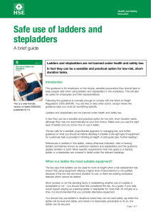 Safe use of ladders and stepladders: A brief guide