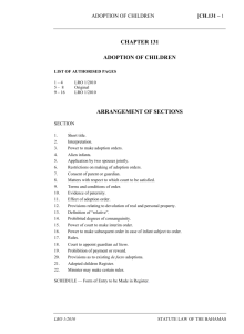 Adoption of Children Act - Bahamas Laws On-Line