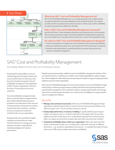 SAS® Cost and Profitability Management