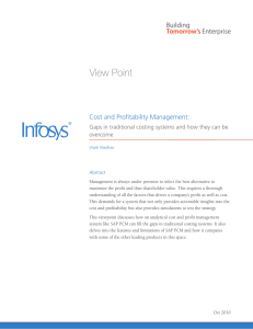Infosys - Cost and Profitability Management | SAP