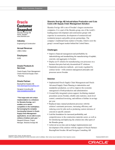 Oracle Supply Chain Management-Snapshot