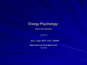 Energy Psychology, Dean Hugie - Brain Injury Association of Canada