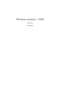 Wireless systems – GSM - ISY: Communication Systems