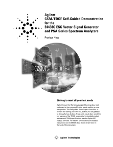 Agilent GSM/EDGE Self-Guided Demonstration for the E4438C ESG