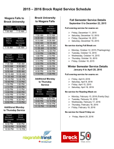 2014 - 2015 Brock Rapid Transit Schedule