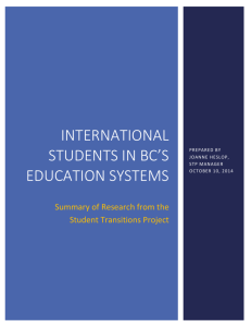 international Students in BC's education systems