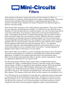 Application Note: Filters