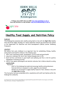 Healthy Food Supply and Nutrition Policy