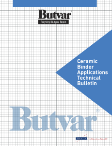 Ceramic Binder Applications Technical Bulletin