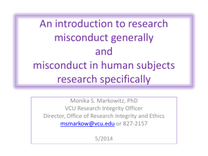 An introduction to research misconduct