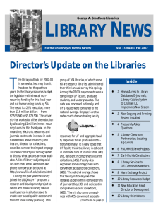 LIBRARY NEWS - George A. Smathers Libraries