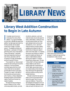 LIBRARY NEWS - George A. Smathers Libraries