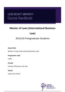 Master of Laws (International Business Law)