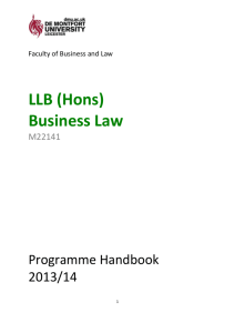 Business Law - De Montfort University