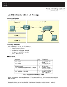Lab 10.6.1: Creating a Small Lab Topology