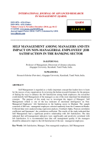 self management among managers and its impact on non