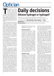 Daily decisions - silicone hydrogel or hydrogel? Daily decisions