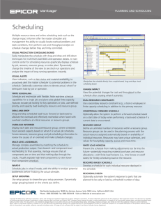 Scheduling - Epicor Support