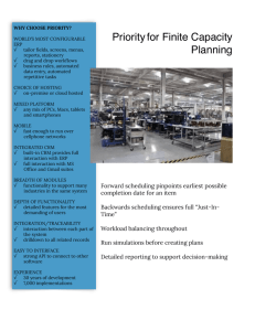 Priority and Finite Capacity Planning