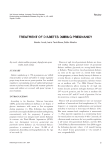 TREATMENT OF DIABETES DURING PREGNANCY