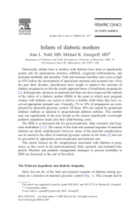 Infants of diabetic mothers - Pediatric Clinics of North America