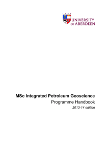 MSc Integrated Petroleum Geosciences Handbook