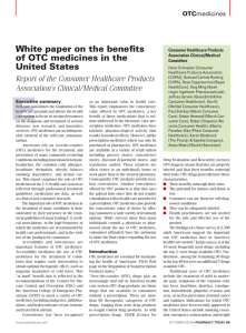 White paper on the benefits of OTC medicines