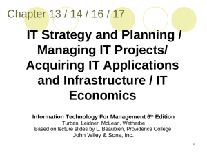 IT Strategy and Planning (Ch. 13) / Managing IT Projects